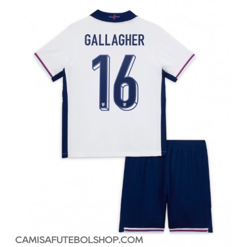 Camisa de time de futebol Inglaterra Conor Gallagher #16 Replicas 1º Equipamento Infantil Europeu 2024 Manga Curta (+ Calças curtas)